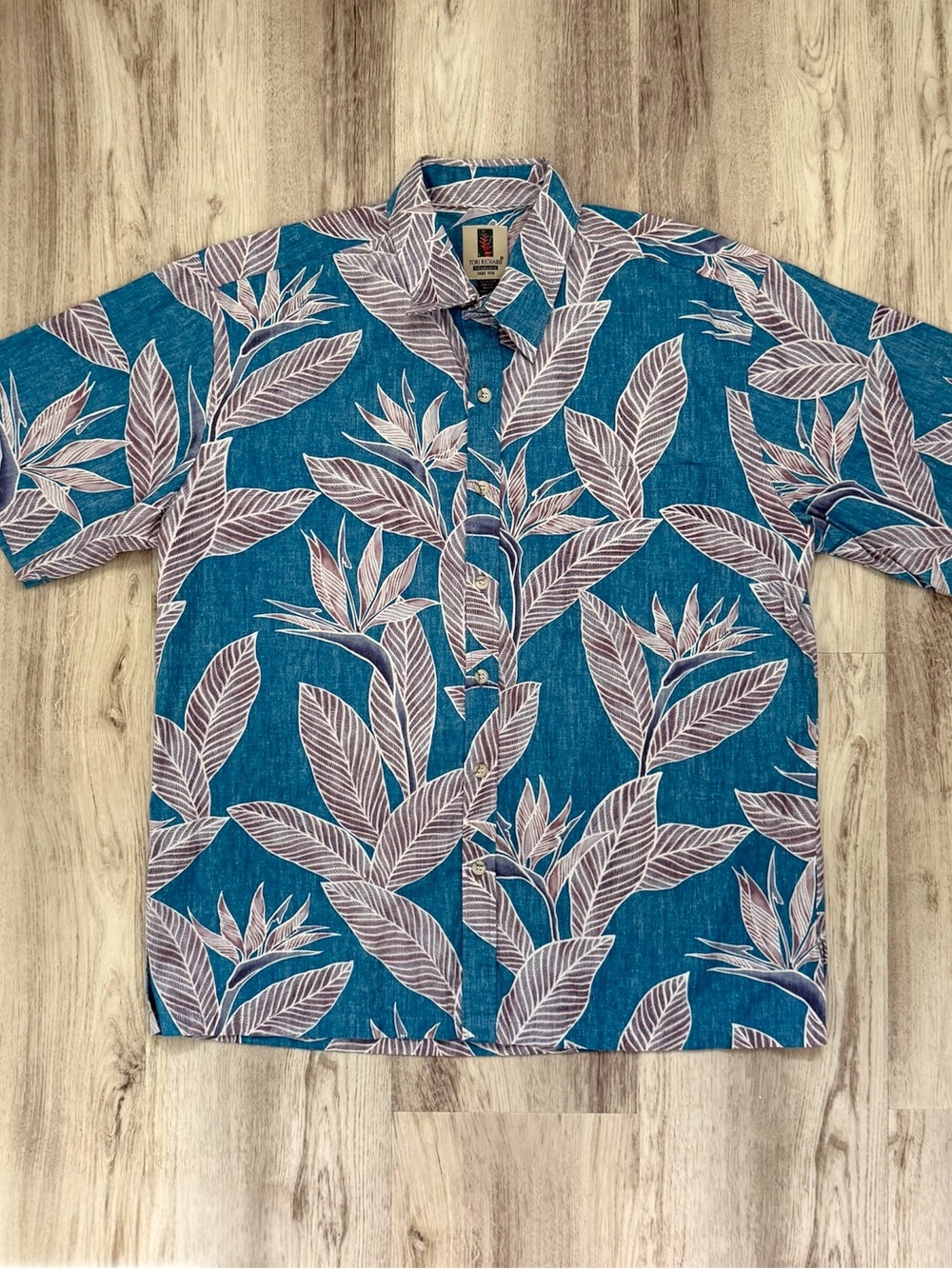 Tori Richard Honolulu Men's Button Down T-Shirt Size L